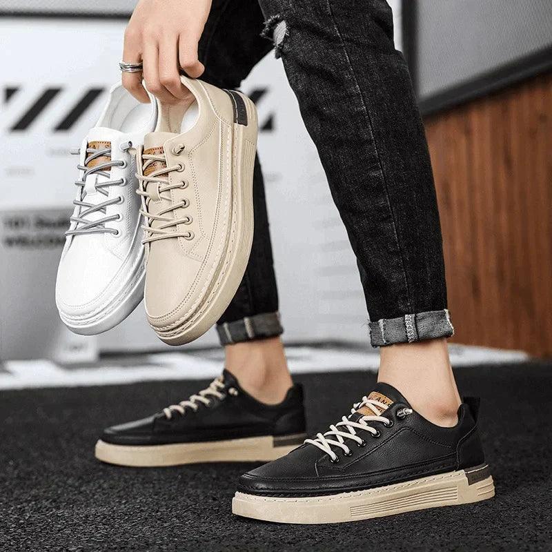 Tênis Celeb Masculino – Casual, Estiloso e Confortável com Acabamento em Couro PU